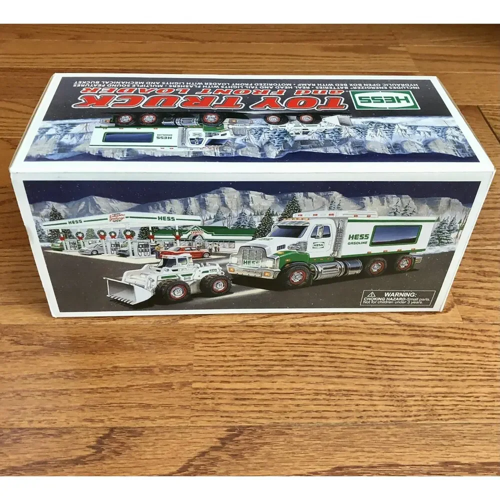 Hess Toy Truck 2008 Semi Trailer Front Loader Construction Set Lights NWT